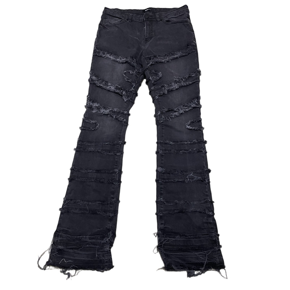 Men's NOVAMEN Black Ripped Skinny Jeans Waist 32